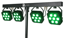 Stage Lighting LED Par Bar Set with Stand, Remote, Foot Controller & Cases